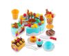75 elemből álló díszíthető szülinapi torta sütikkel, kiegészítőkkel , kék színű