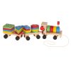 Fa szortírozó ügyességi puzzle vonat mozdony + vagonok 30cm