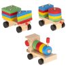 Fa szortírozó ügyességi puzzle vonat mozdony + vagonok 30cm