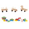 Fa szortírozó ügyességi puzzle vonat mozdony + vagonok 30cm