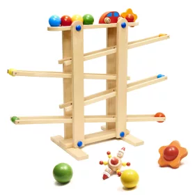 Fából készült montessori labdapálya XXL