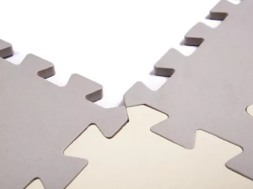Habszivacs puzzle szőnyeg/gyerekeknek járóka 36 részes. szürke-ecru
