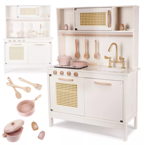 Gyermek retro MDF fa konyha BOHO kiegészítőkkel