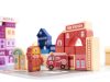 Oktatási fa város puzzle blokkok 100 darabos