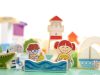 Oktatási fa város puzzle blokkok 120 darabos