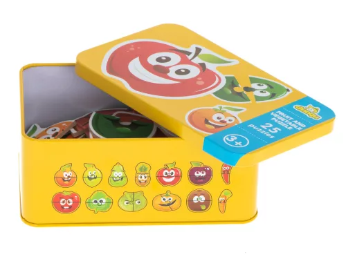 Gyümölcs/zöldség konzervdoboz puzzle 25 puzzle
