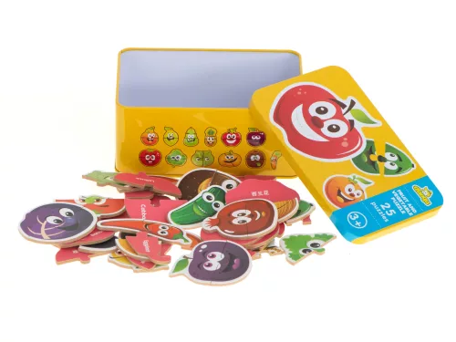 Gyümölcs/zöldség konzervdoboz puzzle 25 puzzle