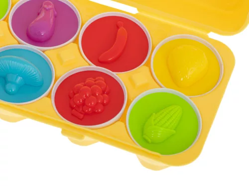 Oktatási sorter puzzle mérkőzés formák gyümölcs tojások 12db