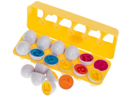 Oktatási sorter puzzle megfelelő formák számok tojások 12db