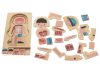 Fa réteges puzzle montessori testépítő fiú fiú