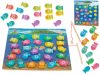 Montessori fából készült halas horgász mágneses játék