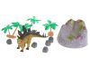 Állati figurák dinoszauruszok 7db + alátét és kiegészítők készlet