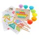 Oktatási montessori gyöngygolyó mozaik puzzle 77 részes