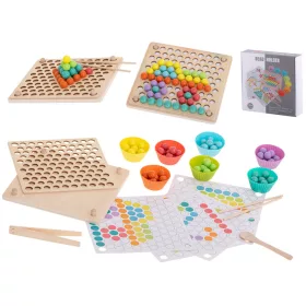 Oktatási montessori gyöngygolyó mozaik puzzle 77 részes