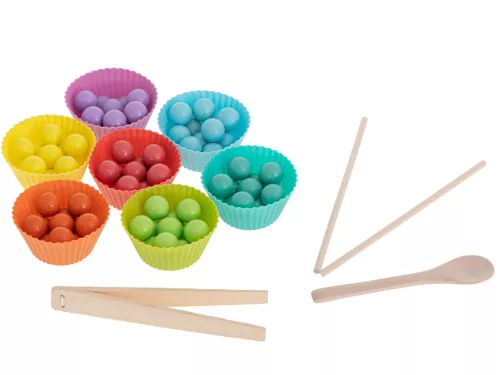 Oktatási montessori gyöngygolyó mozaik puzzle 77 részes