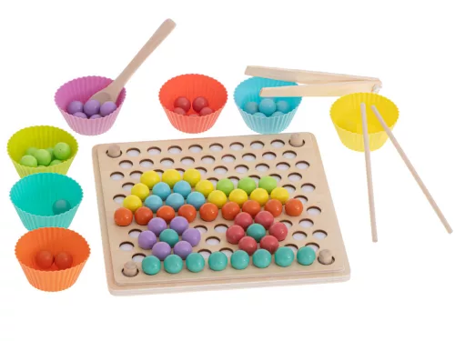 Oktatási montessori gyöngygolyó mozaik puzzle 77 részes