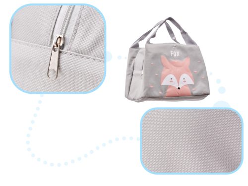 Szigetelt uzsonnás táska, 21,5x14,5x15,5cm - szürke