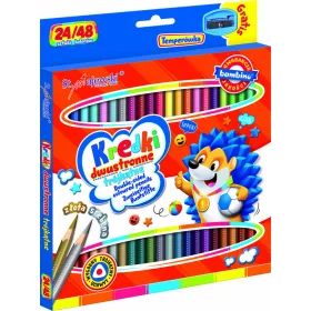   BAMBINO Kétoldalas háromszögletű iskolai ceruza 24/48 színű + hegyező