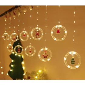 LED függönylámpák számokkal 3m 125LED meleg fehér