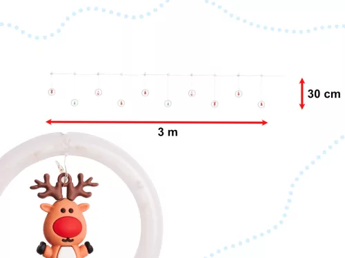 LED függönylámpák számokkal 3m 125LED meleg fehér