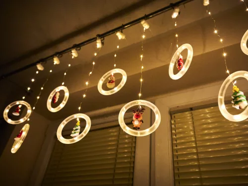 LED függönylámpák számokkal 3m 125LED meleg fehér