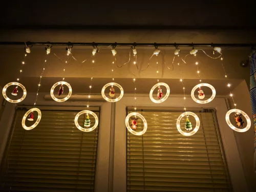 LED függönylámpák számokkal 3m 125LED meleg fehér