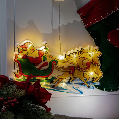 LED függőlámpák karácsonyi dekoráció Mikulás szánja