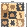 Habszivacs puzzle szőnyeg gyerekeknek 9 részes bézsbarna-fekete 85cm x 85cm x 1cm