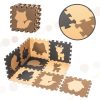 Habszivacs puzzle szőnyeg gyerekeknek 9 részes bézsbarna-fekete 85cm x 85cm x 1cm