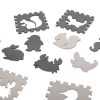 Habszivacs puzzle szőnyeg gyerekeknek 9 részes fekete-ecru 85cm x 85cm x 1cm