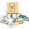 Geoboard geoplan fa kirakós létrehozása formák gumiszalagokkal