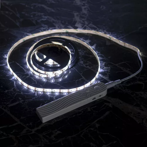 USB akkumulátoros mozgásérzékelő LED szalag 2M hideg fehér