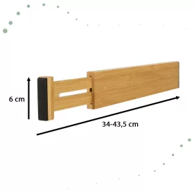   Fiókszervező állítható bambusz szeparátor 43x6x1.5cm 1 db