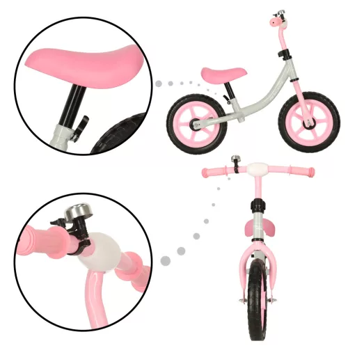 Trike Fix Balance állítható futóbicikli, 80x31-40x48-57cm - rózsaszín