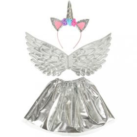 Egyszarvú jelmezkészlet gyerekeknek - ezüst