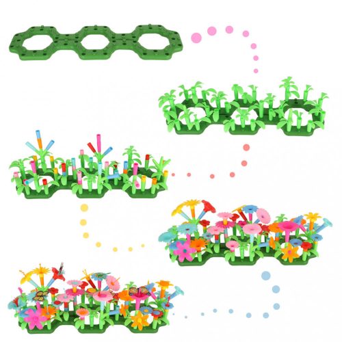Kreatív virágos építőjáték készlet - 175db