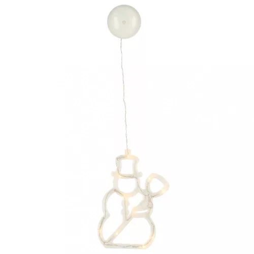 Karácsonyi elemes LED ablak dekoráció, hóember - 49cm