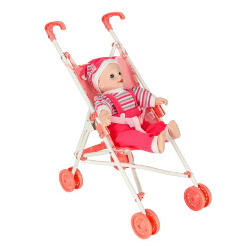 Játék összecsukható babakocsi - rózsaszín