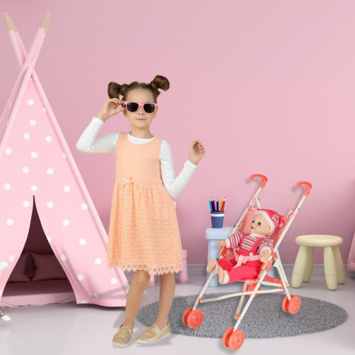 Játék összecsukható babakocsi - rózsaszín