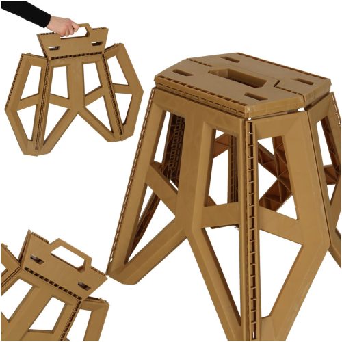 Összecsukható zsámoly 40cm - bézs