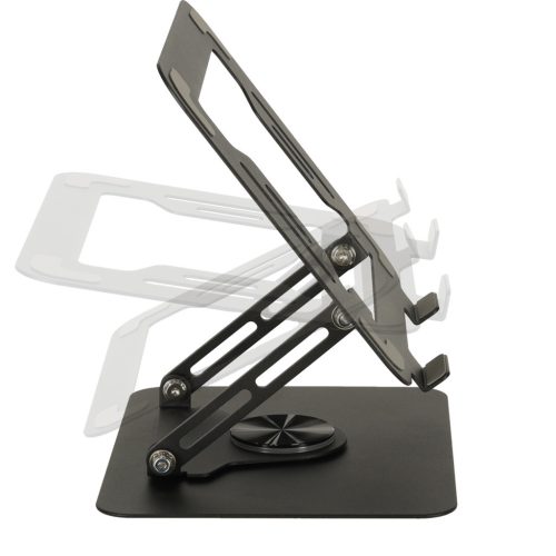 Fém laptop állvány 26x22,5cm - fekete