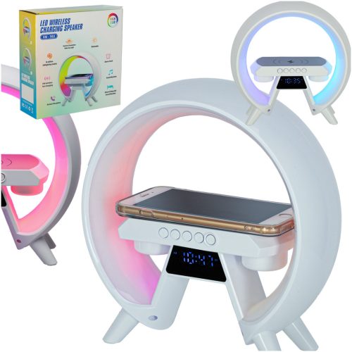 RGB lámpa vezeték nélküli telefontöltővel - fehér