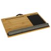 Fa laptoptartó 55x37x8cm - barna/szürke