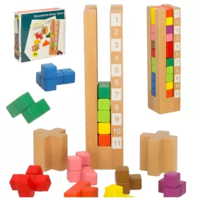 Fa fejlesztő montessori blokk játék