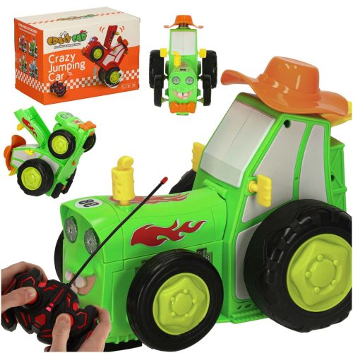 Távirányítós ugráló traktor - zöld