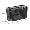 Fém íróasztal rendszerező 22x11x10,2cm - fekete