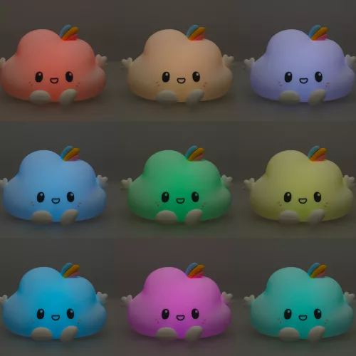 Puha szilikon akkumulátoros RGB éjjeli lámpa - felhő