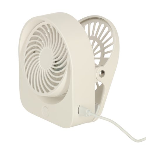 Csipeszes akkumulátoros mini ventilátor - fehér