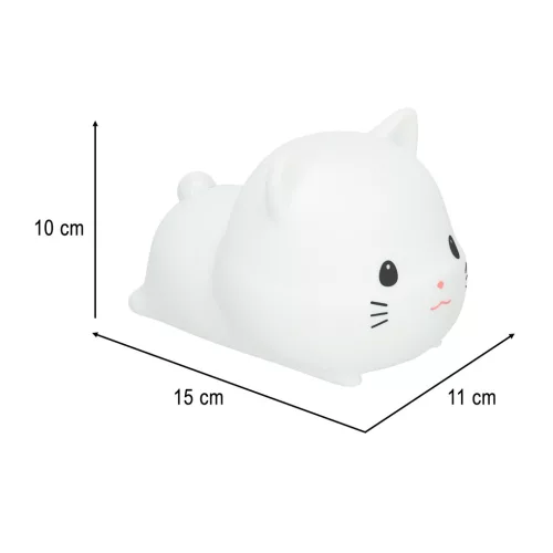 Puha szilikon akkumulátoros éjjeli lámpa - macska