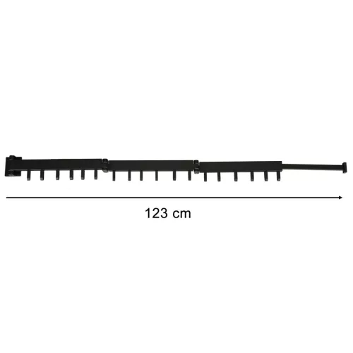 Falra szerelhető összecsukható ruhaakasztó 123cm - fekete